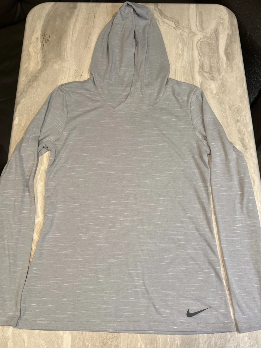 Nike Womens Heather Light Gray Performance Crewneck Hoodie